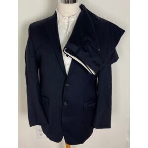 Lauren Ralph Lauren Comfort Stretch navy 2-piece wool 2-button suit, 40Lx34W